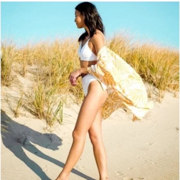 MAISON DU SOIR Magnolia Luxe Palm Kimono Robe - Picture 5 of 11